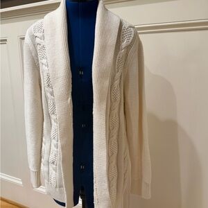 Fisherman Knit Cream Ivory Cardigan Cable Knit Sweater